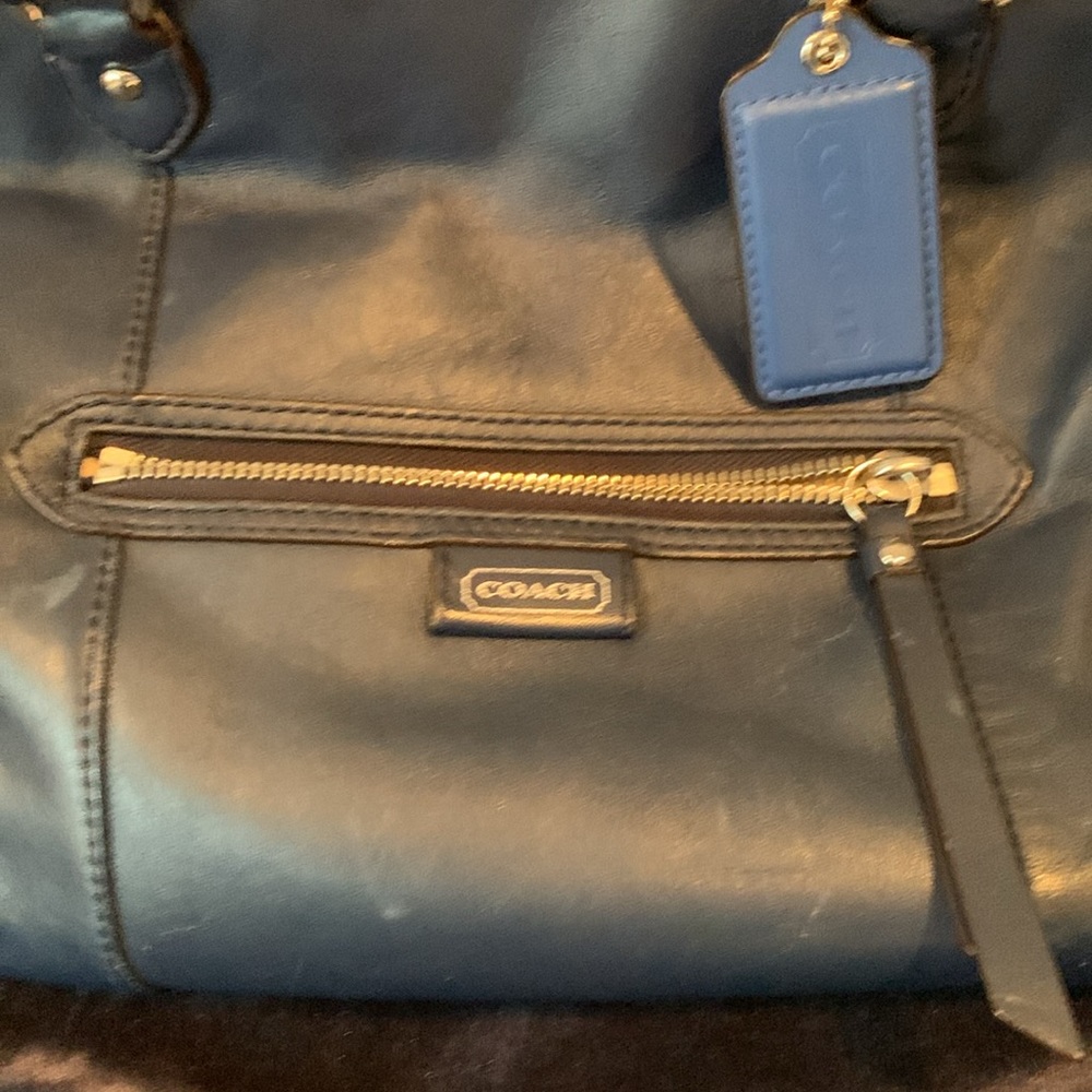 Classic Navy Blue Coach Bag EUC - Picture 2 of 5